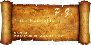 Pritz Gabriella névjegykártya